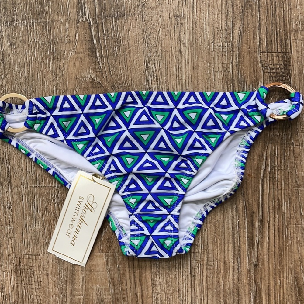 Shoshanna Print Swimsuit Bottom Blue P